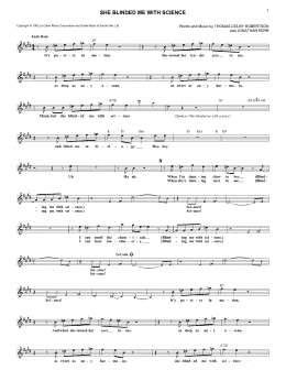 page one of She Blinded Me With Science (Lead Sheet / Fake Book)