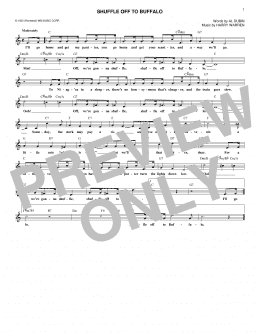 page one of Shuffle Off To Buffalo (Lead Sheet / Fake Book)