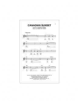 page one of Canadian Sunset (Lead Sheet / Fake Book)