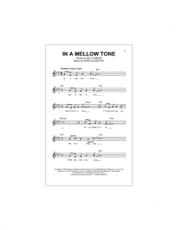 page one of In A Mellow Tone (Lead Sheet / Fake Book)