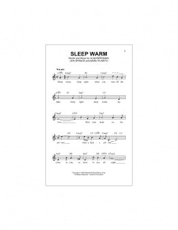 page one of Sleep Warm (Lead Sheet / Fake Book)