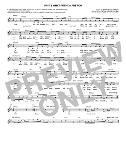 page one of That's What Friends Are For (Lead Sheet / Fake Book)