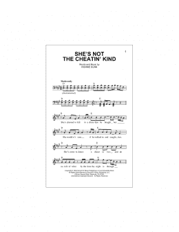 page one of She's Not The Cheatin' Kind (Lead Sheet / Fake Book)