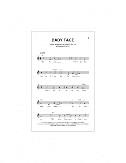 page one of Baby Face (Lead Sheet / Fake Book)