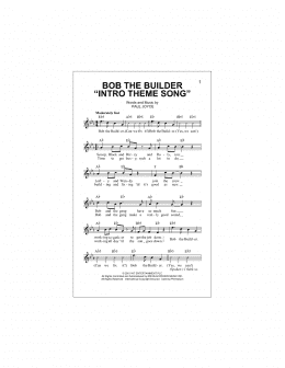 page one of Bob The Builder "Intro Theme Song" (Lead Sheet / Fake Book)