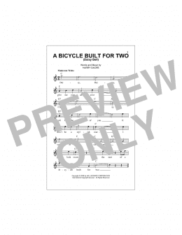 page one of A Bicycle Built For Two (Daisy Bell) (Lead Sheet / Fake Book)