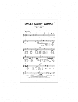page one of Sweet Talkin' Woman (Lead Sheet / Fake Book)