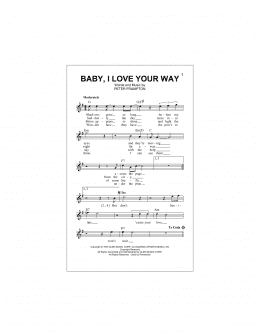 page one of Baby, I Love Your Way (Lead Sheet / Fake Book)