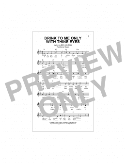 page one of Drink To Me Only With Thine Eyes (Lead Sheet / Fake Book)