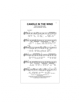 page one of Candle In The Wind (Lead Sheet / Fake Book)