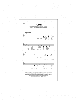page one of Torn (Lead Sheet / Fake Book)