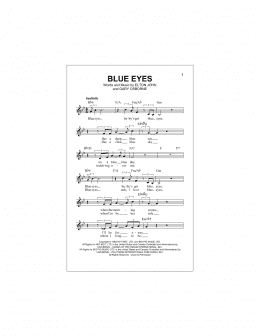 page one of Blue Eyes (Lead Sheet / Fake Book)