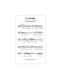 page one of If I Stand (Lead Sheet / Fake Book)