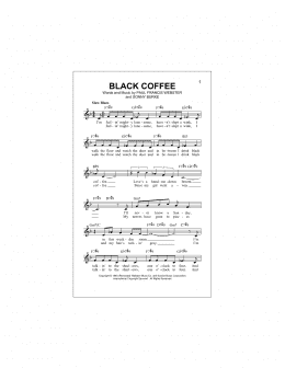 page one of Black Coffee (Lead Sheet / Fake Book)