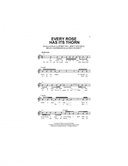 page one of Every Rose Has Its Thorn (Lead Sheet / Fake Book)