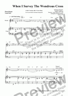 page one of When I Survey The Wondrous Cross (Celtic Version) - Piano/Vocal