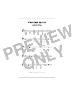 page one of Freight Train (Lead Sheet / Fake Book)