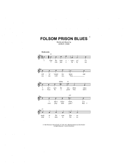 page one of Folsom Prison Blues (Lead Sheet / Fake Book)