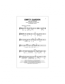 page one of Empty Garden (Hey Hey Johnny) (Lead Sheet / Fake Book)