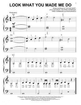 page one of Look What You Made Me Do (Big Note Piano)