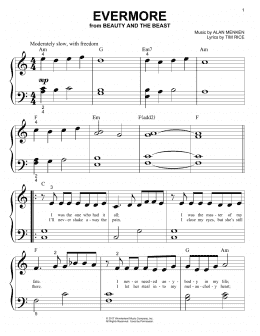 page one of Evermore (from Beauty And The Beast) (Big Note Piano)