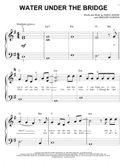 page one of Water Under The Bridge (Big Note Piano)