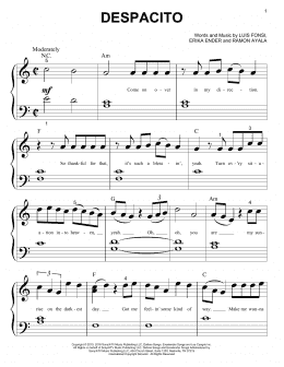 page one of Despacito (Big Note Piano)