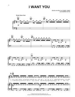 page one of I Want You (Piano, Vocal & Guitar Chords (Right-Hand Melody))