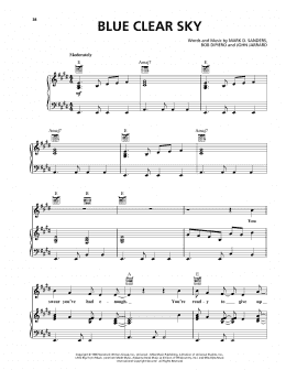 page one of Blue Clear Sky (Piano, Vocal & Guitar Chords (Right-Hand Melody))