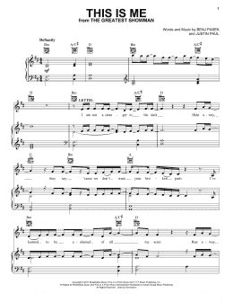 page one of This Is Me (from The Greatest Showman) (Piano, Vocal & Guitar Chords (Right-Hand Melody))