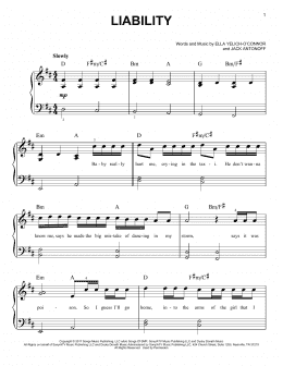 page one of Liability (Easy Piano)