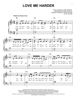 page one of Love Me Harder (Easy Piano)