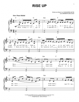 page one of Rise Up (Easy Piano)
