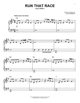 page one of Run That Race (Easy Piano)