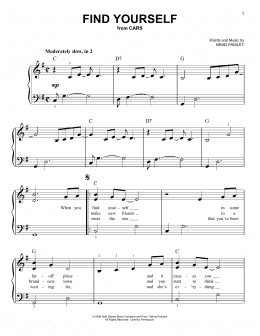 page one of Find Yourself (from Cars) (Easy Piano)