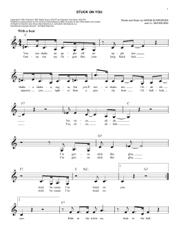 page one of Stuck On You (Easy Lead Sheet / Fake Book)