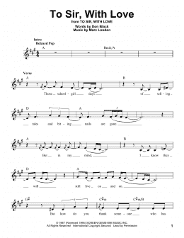 page one of To Sir, With Love (Pro Vocal)