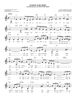 page one of So Dear To My Heart (Easy Lead Sheet / Fake Book)