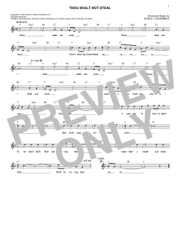page one of Thou Shalt Not Steal (Lead Sheet / Fake Book)