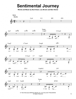 page one of Sentimental Journey (Pro Vocal)