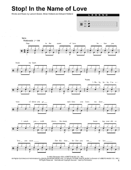 page one of Stop! In The Name Of Love (Drums Transcription)