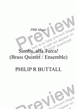 page one of Samba..alla Turca! (Brass Quintet / Ensemble)