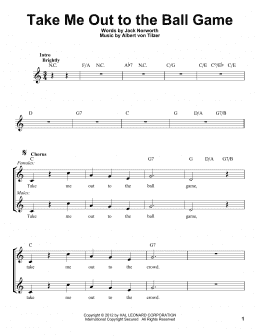 page one of Take Me Out To The Ball Game (Pro Vocal)