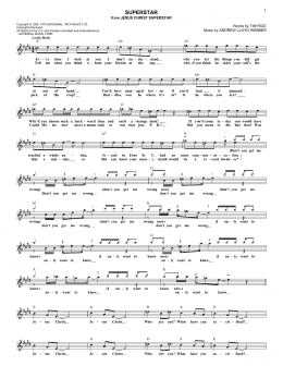 page one of Superstar (from Jesus Christ Superstar) (Lead Sheet / Fake Book)