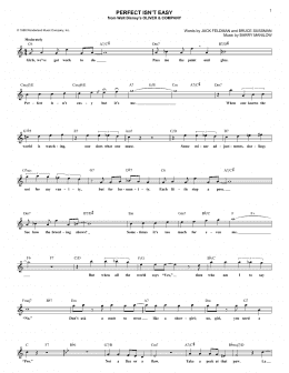 page one of Perfect Isn't Easy (Lead Sheet / Fake Book)