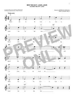 page one of Meet Me In St. Louis, Louis (Easy Lead Sheet / Fake Book)