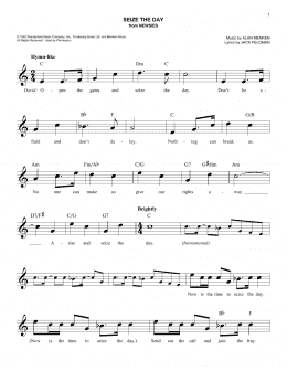 page one of Seize The Day (from Newsies) (Easy Lead Sheet / Fake Book)
