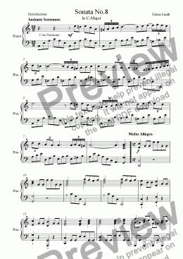 page one of Sonata No.8