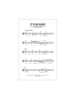 page one of It's So Easy (Lead Sheet / Fake Book)