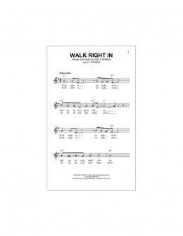 page one of Walk Right In (Lead Sheet / Fake Book)